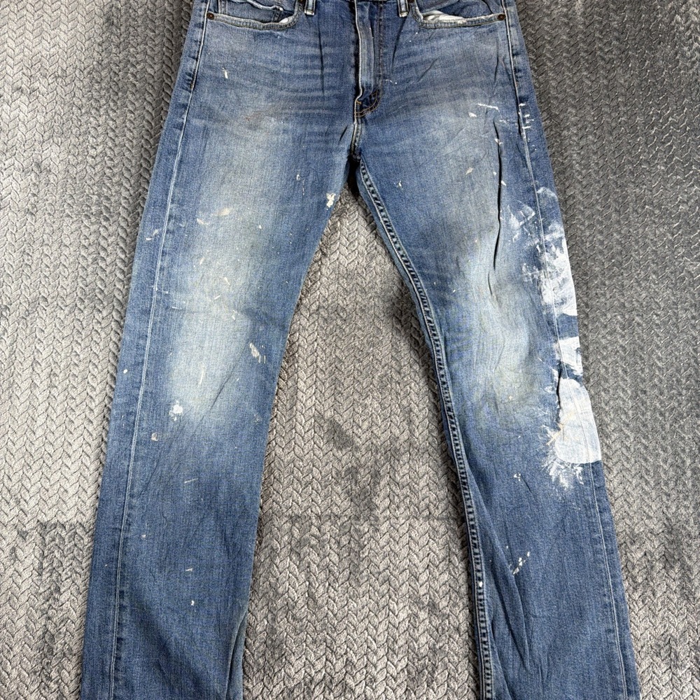 Levi's 513 Jeans Mens 34x32 Slim Straight Med Wash‎ Denim Casual Stretch Blue